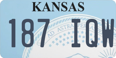 KS license plate 187IQW