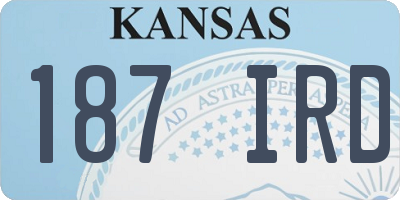 KS license plate 187IRD