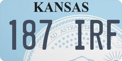 KS license plate 187IRF
