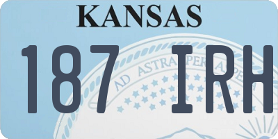 KS license plate 187IRH