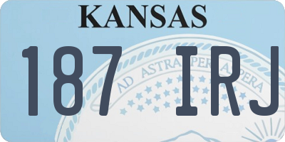 KS license plate 187IRJ