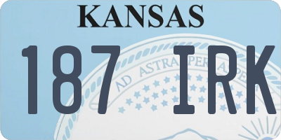 KS license plate 187IRK