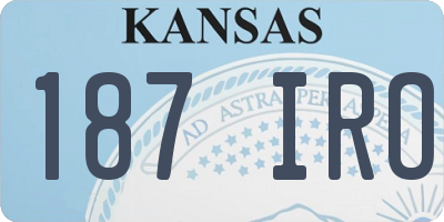 KS license plate 187IRO