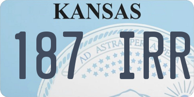 KS license plate 187IRR