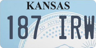KS license plate 187IRW