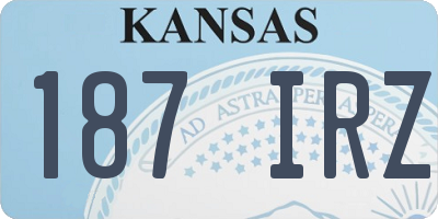 KS license plate 187IRZ