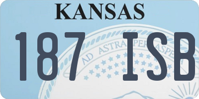 KS license plate 187ISB