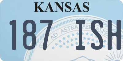 KS license plate 187ISH