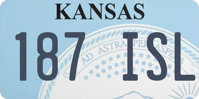 KS license plate 187ISL
