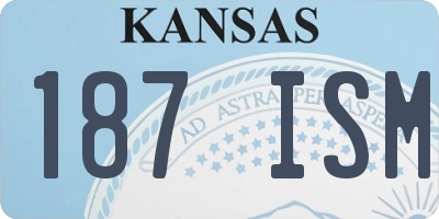 KS license plate 187ISM