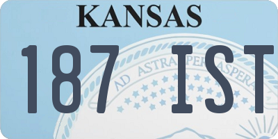 KS license plate 187IST