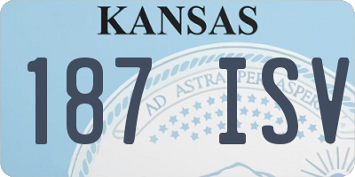 KS license plate 187ISV