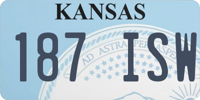 KS license plate 187ISW