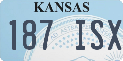 KS license plate 187ISX