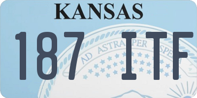 KS license plate 187ITF
