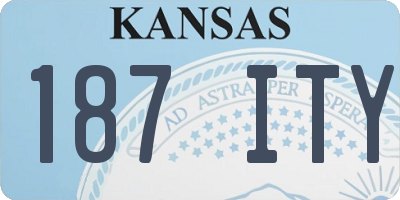 KS license plate 187ITY
