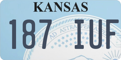 KS license plate 187IUF