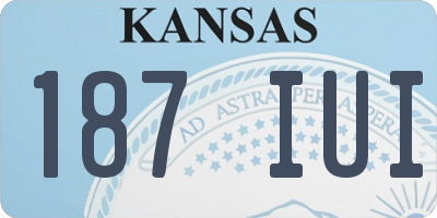 KS license plate 187IUI