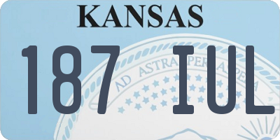 KS license plate 187IUL