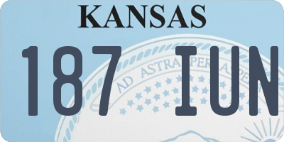 KS license plate 187IUN