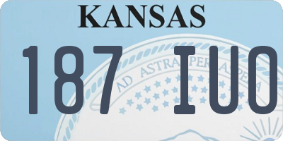 KS license plate 187IUO