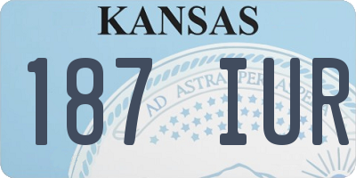 KS license plate 187IUR