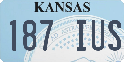 KS license plate 187IUS
