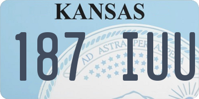 KS license plate 187IUU