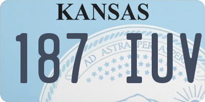 KS license plate 187IUV