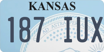 KS license plate 187IUX