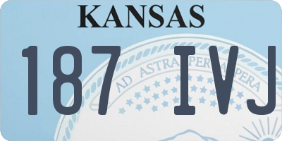 KS license plate 187IVJ