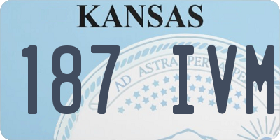 KS license plate 187IVM