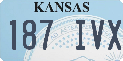 KS license plate 187IVX