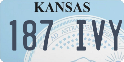 KS license plate 187IVY