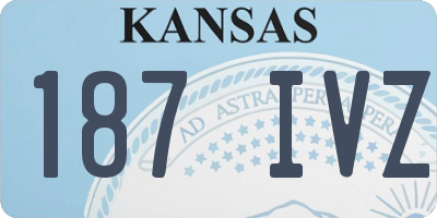 KS license plate 187IVZ