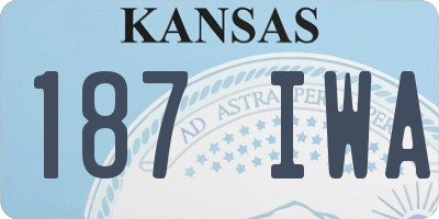 KS license plate 187IWA