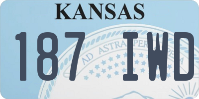 KS license plate 187IWD