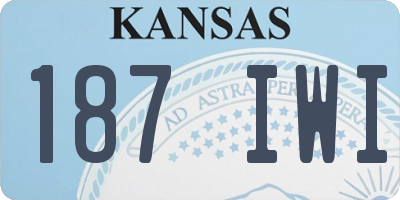 KS license plate 187IWI