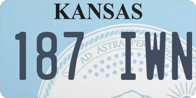 KS license plate 187IWN
