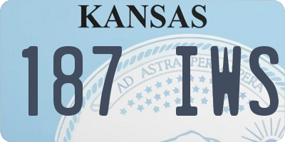 KS license plate 187IWS