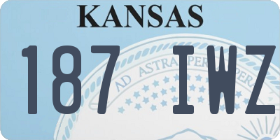 KS license plate 187IWZ