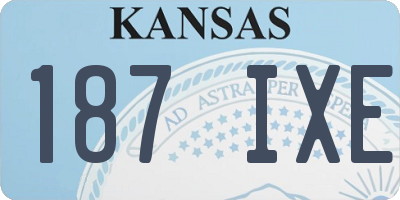 KS license plate 187IXE