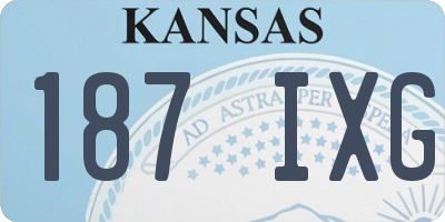 KS license plate 187IXG