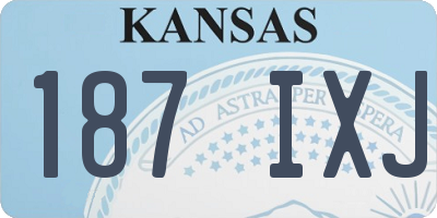 KS license plate 187IXJ