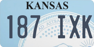 KS license plate 187IXK