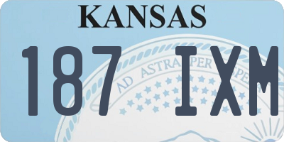 KS license plate 187IXM