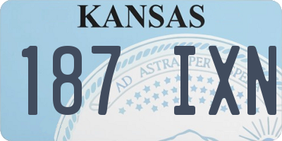 KS license plate 187IXN