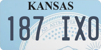 KS license plate 187IXO