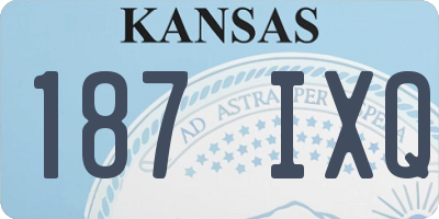 KS license plate 187IXQ