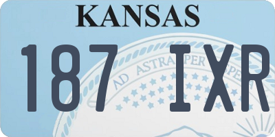 KS license plate 187IXR
